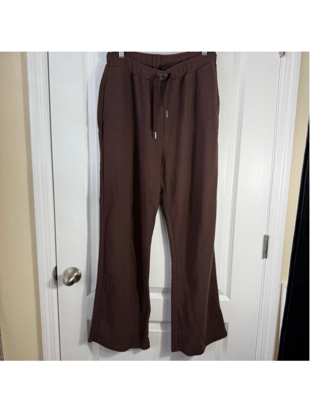 Comfrt Brown Waffle Wide Leg Pants XL
